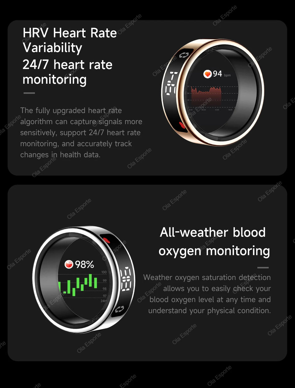 Vuria® Smart Touch Ring with Interactive Display (Health & Fitness Tracker)