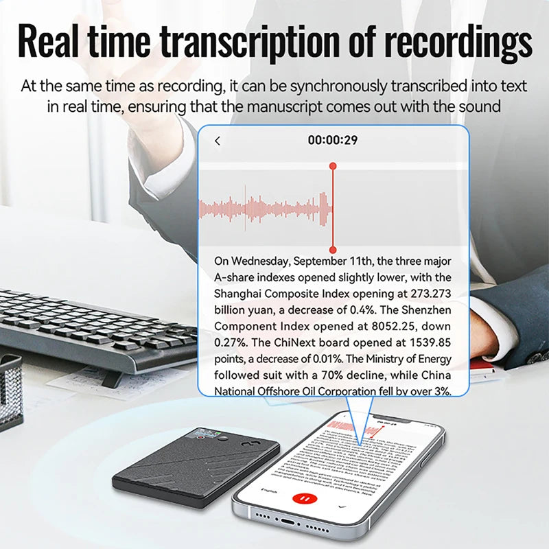 Vuria® Magnetic AI Voice & Call Recorder with ChatGPT Intelligence